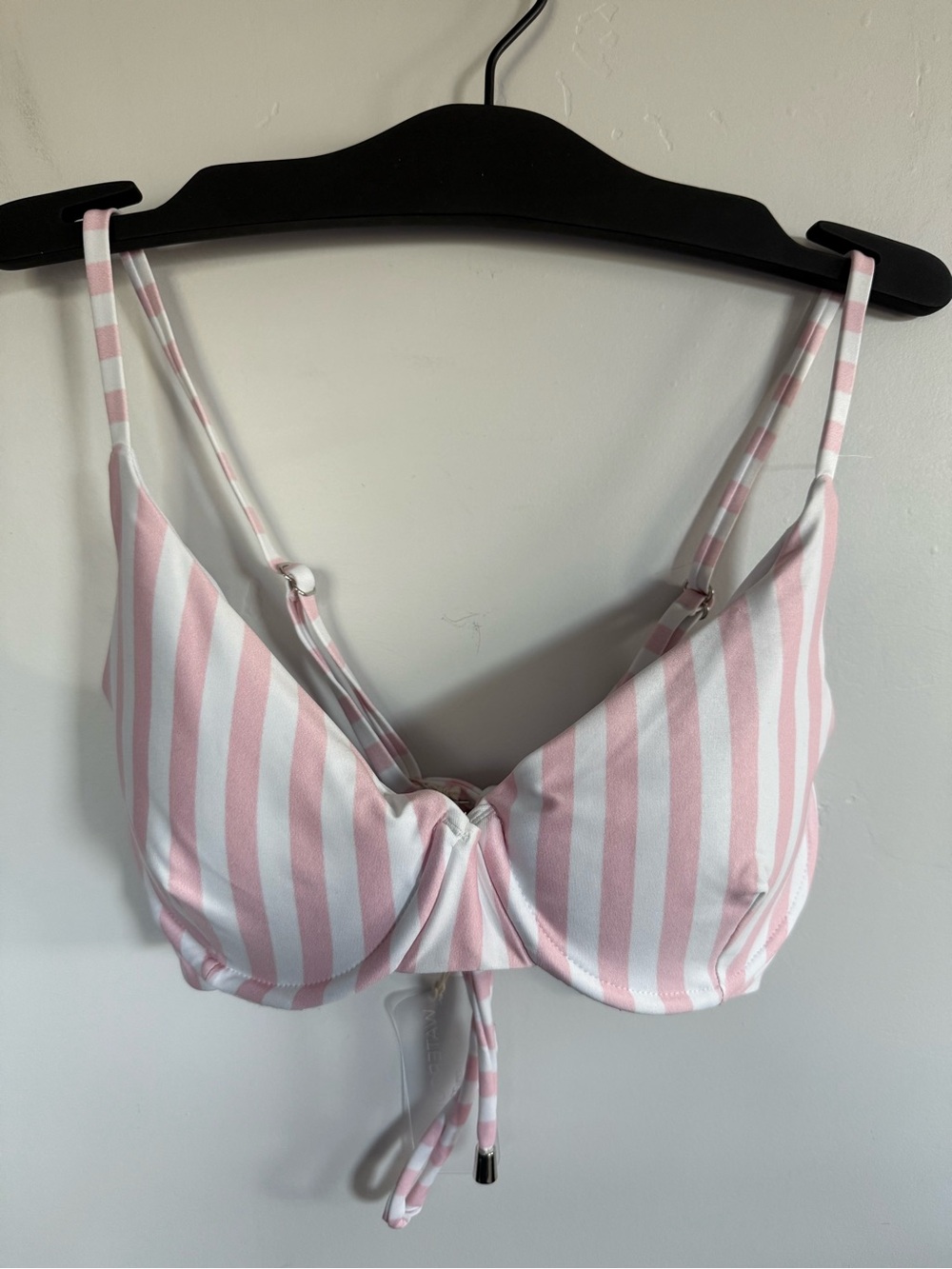 NWT Kenny Flowers The Boca Pink Stripped Underwire Bikini Top Size Large